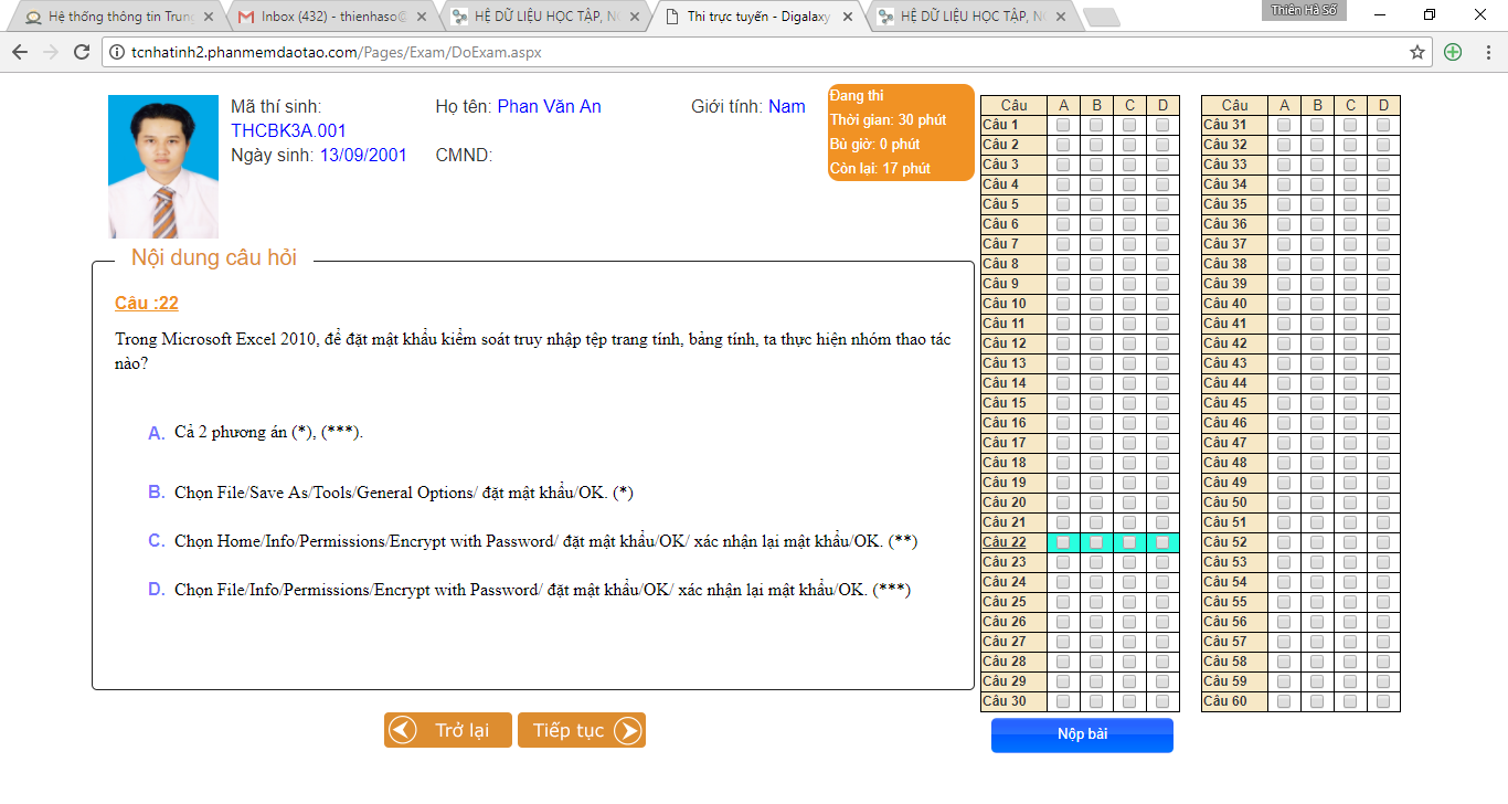 Hệ thống phần mềm thi trắc nghiệm online Hệ thống phần mềm thi trắc nghiệm online